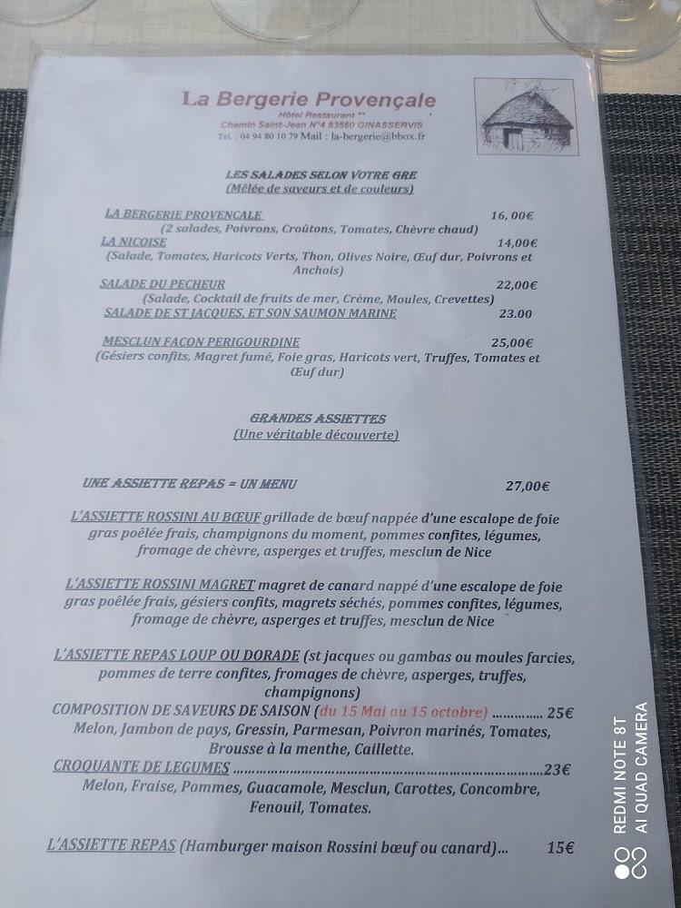 La Bergerie Provençale - Menu Image 3
